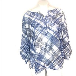 TORRID PLAID SHEER TUNIC TOP 2X